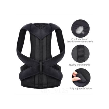 Back Pain Posture Corrector - Extra Large / Plain Black_3